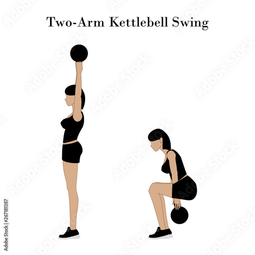 Two armed kettlebell swing exercise