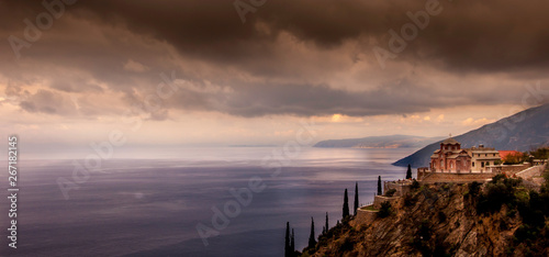Foto mount Athos Sunset