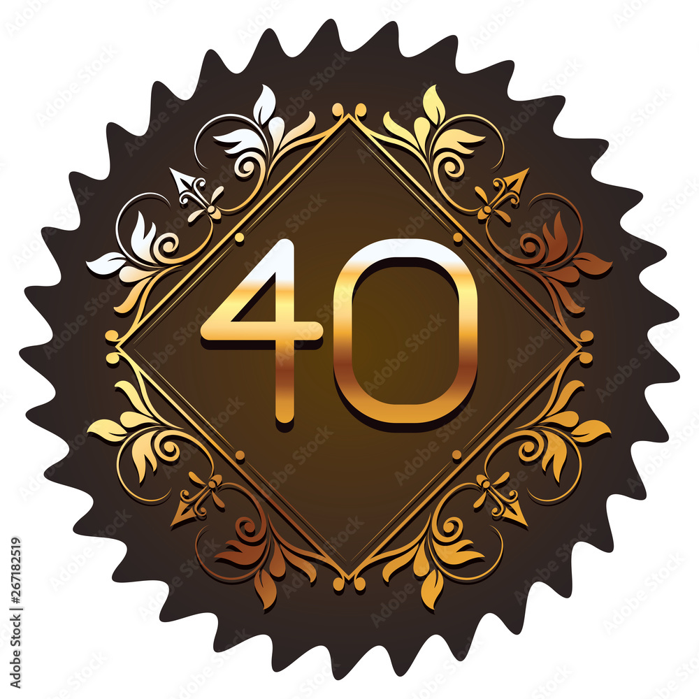 forty gold number font forty gold number font