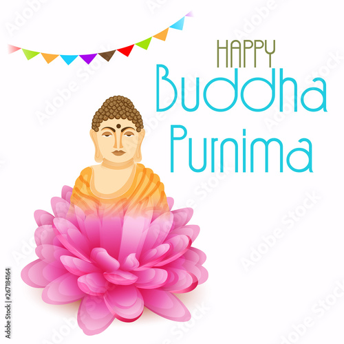 Vector illustration of a Banner for Happy Buddha Purnima.