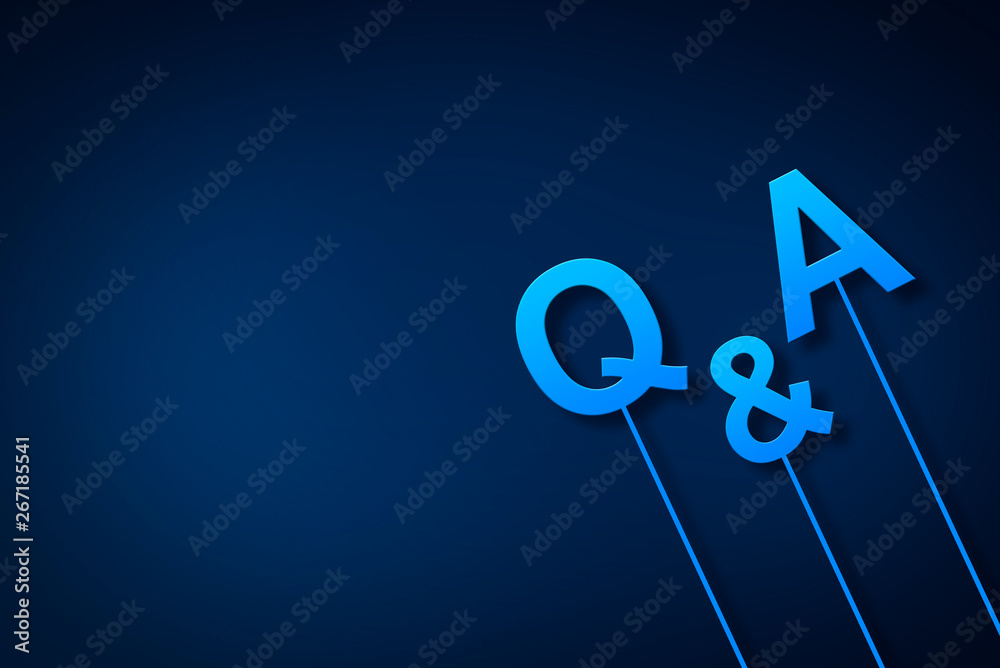 Question answer concept on blue background Question answer concept on blue background