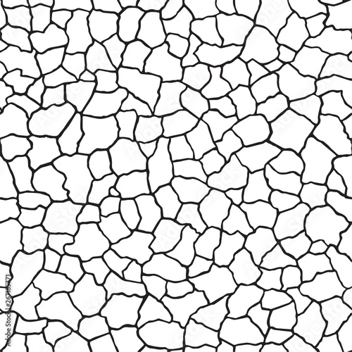  Seamless pattern.The cracks texture white and black. Vector background. For design and decorate path, wall, backdrop. Endless stone texture 