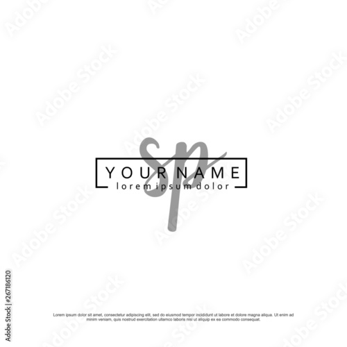 Initial S P SP elegant logo template vector