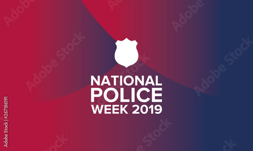 National Police Week in May. Celebrated annual in United States. In honor of the police. Officers Memorial Day. Poster, card, banner and background. Vector illustration