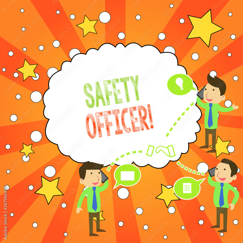 Writing note showing Safety Officer. Business concept for a demonstrating responsible for ensuring safety regulations Writing note showing Safety Officer. Business concept for a demonstrating responsible for ensuring safety regulations
