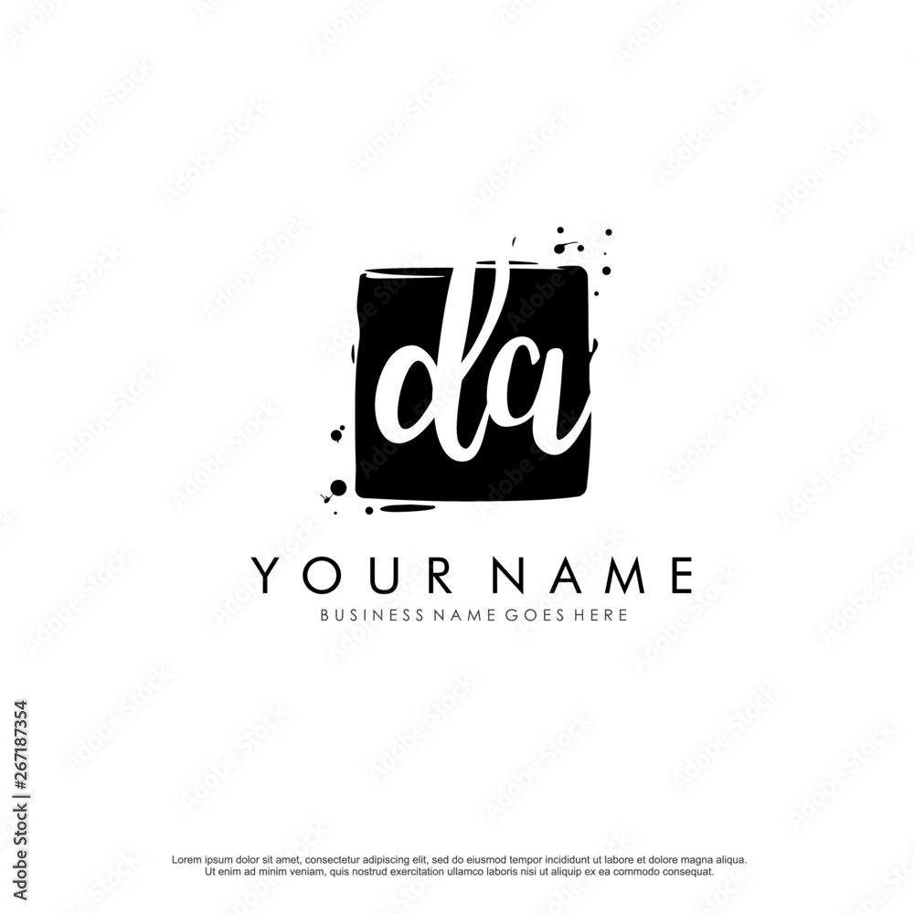 D A DA initial square logo template vector D A DA initial square logo template vector