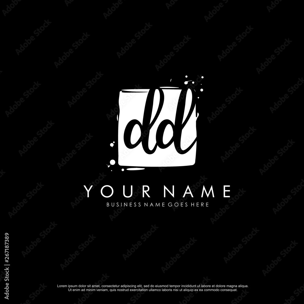 D DD initial square logo template vector D DD initial square logo template vector