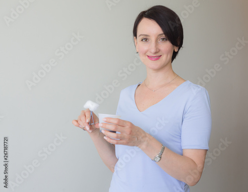 Female doctor holding medical clamp cotton ball © movieaboutyou
