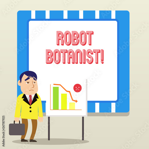 Word writing text Robot Botanist. Business photo showcasing Methods for automated botanical species identification