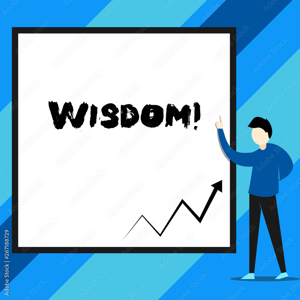 Text sign showing Wisdom. Business photo text quality having experience knowledge and good judgement something Text sign showing Wisdom. Business photo text quality having experience knowledge and good judgement something