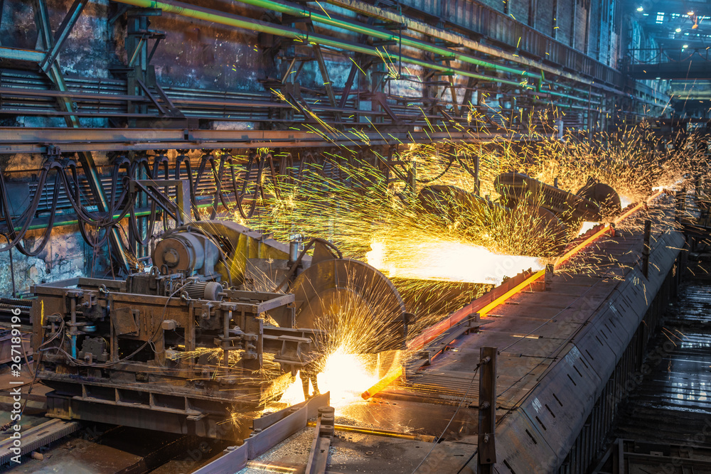 work process in metallurgical engineering at manufactory of steel plant  