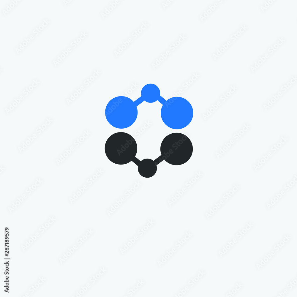 Fototapeta premium molecule linked icon logo vector