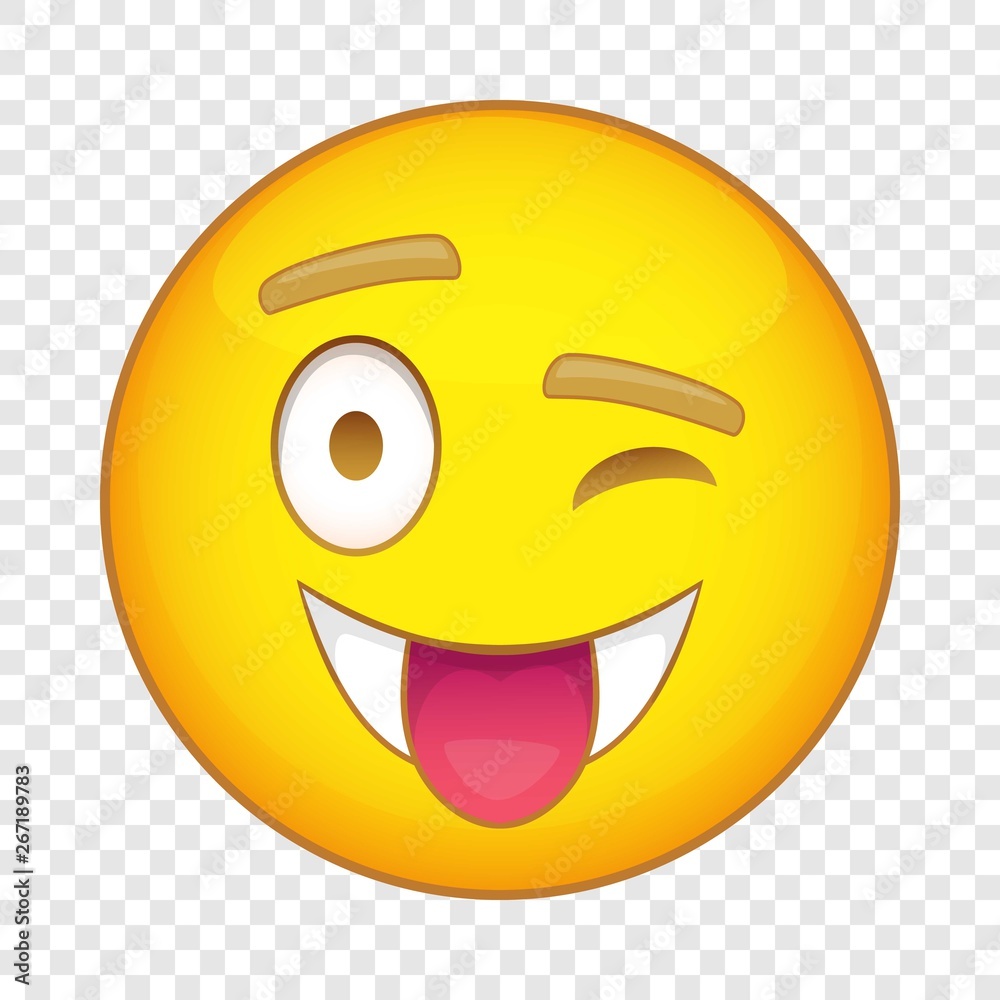 Fototapeta premium Winking tongue emoticon icon. Cartoon illustration of emoticon vector icon for web design
