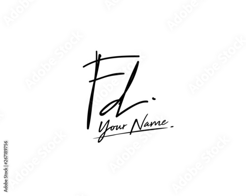 F D FD Signature initial logo template vector photo