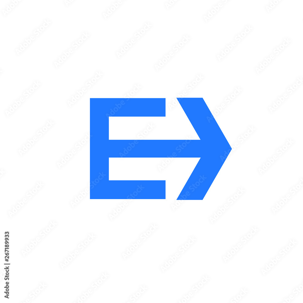 E letter forward next logo icon vector E letter forward next logo icon vector