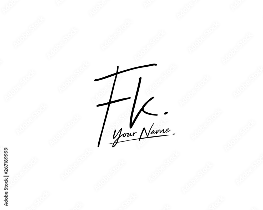 F K FK Signature initial logo template vector F K FK Signature initial logo template vector