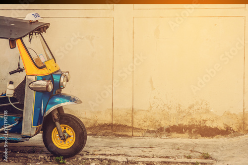 Auto rickshaw and copy space
