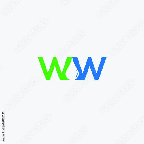 W and W letter water drop creative logo vector icon