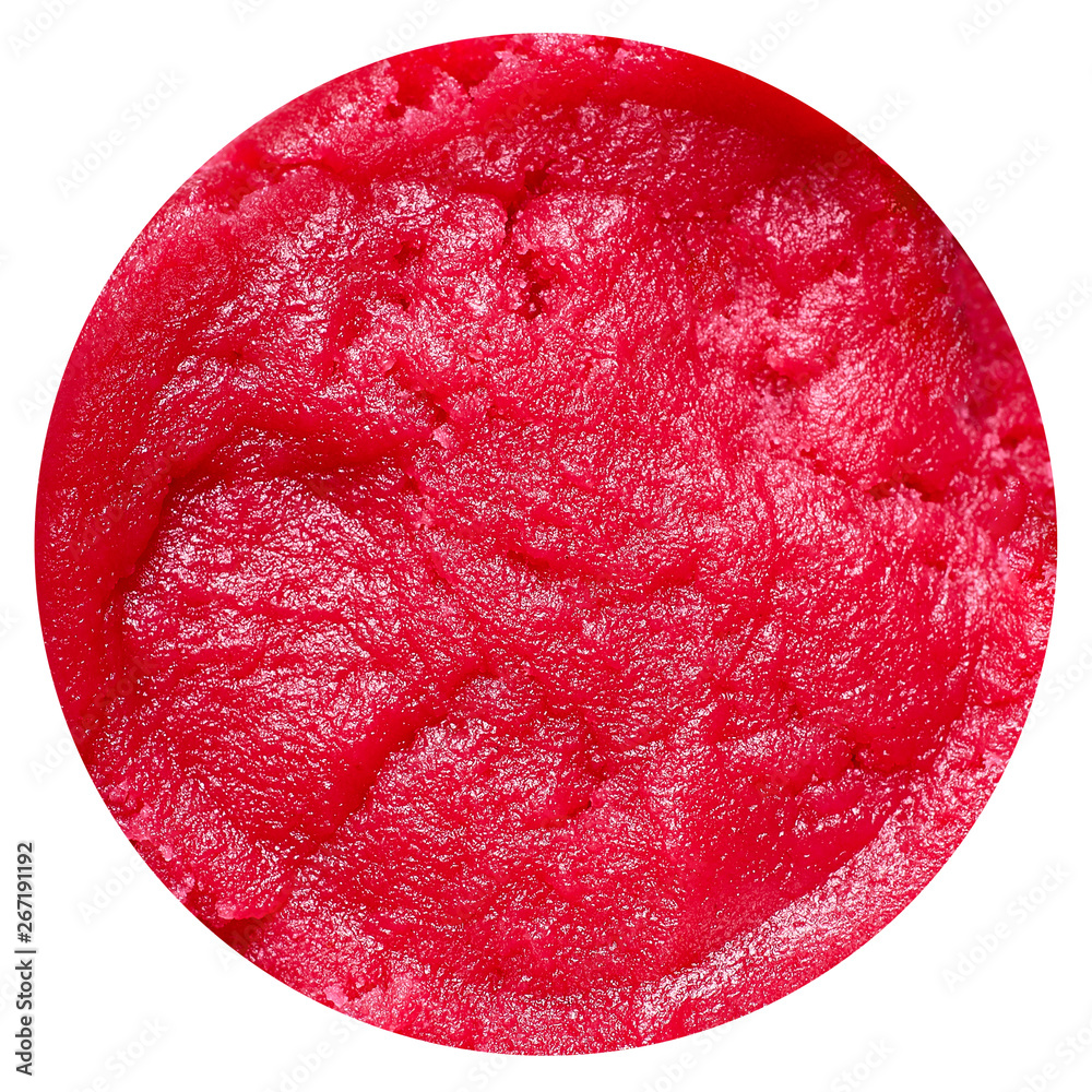 The texture of colored paste. Red paste The texture of colored paste. Red paste