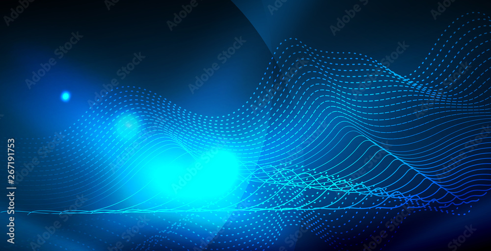 Color neon lights with waves abstract background Color neon lights with waves abstract background