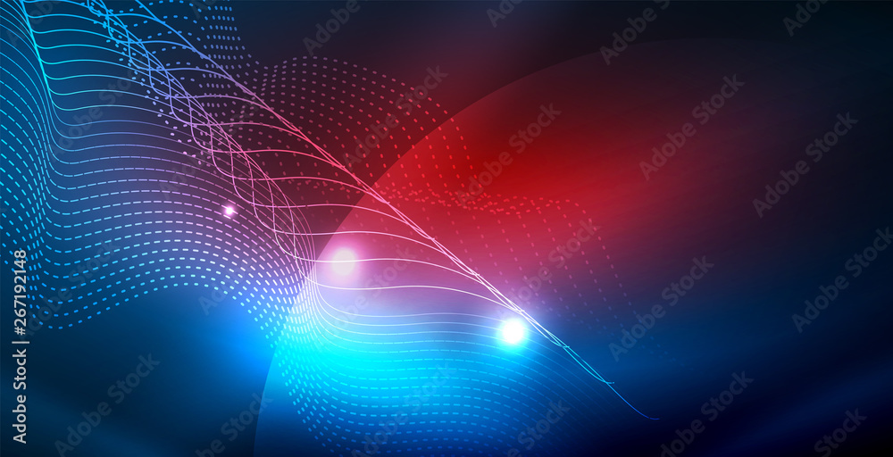 Color neon lights with waves abstract background Color neon lights with waves abstract background