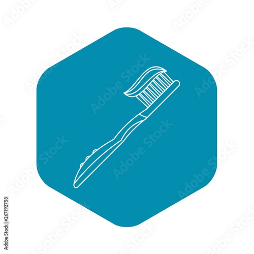 Teeth cleaning symbol icon. Outline illustration of teeth cleaning symbol vector icon for web