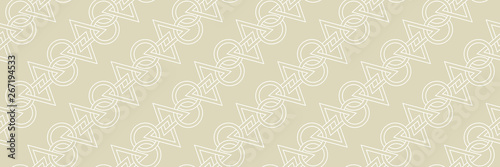 Geometric seamless white and olive green long background