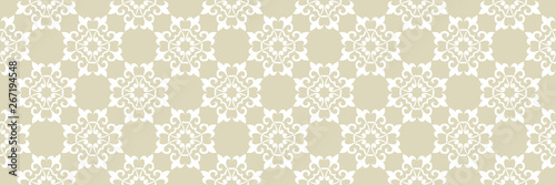White arabic seamless pattern on olive green background