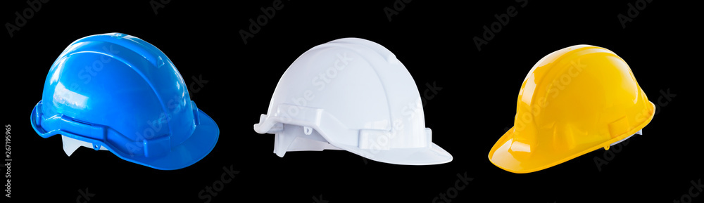 The safety helmet isolated on black background The safety helmet isolated on black background