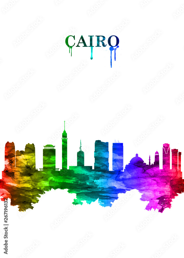 Cairo Egypt skyline Portrait Rainbow