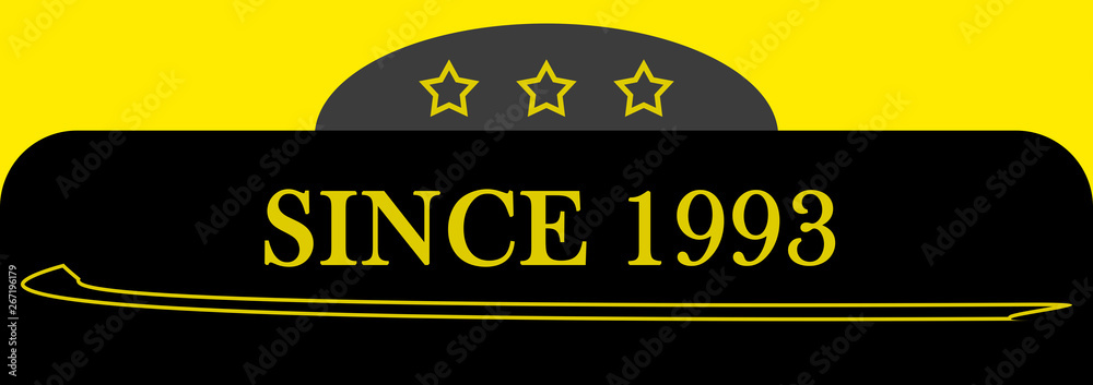 Naklejka premium Since 1993 sign logo emblem symbol