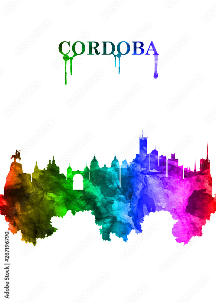 Cordoba Spain skyline Portrait Rainbow