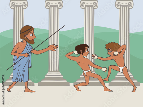 ancient greek school cartoon