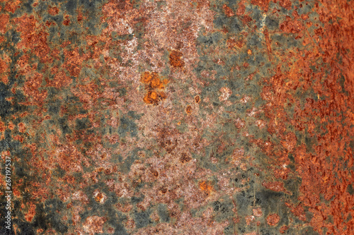 Rusty and painted textured metal background