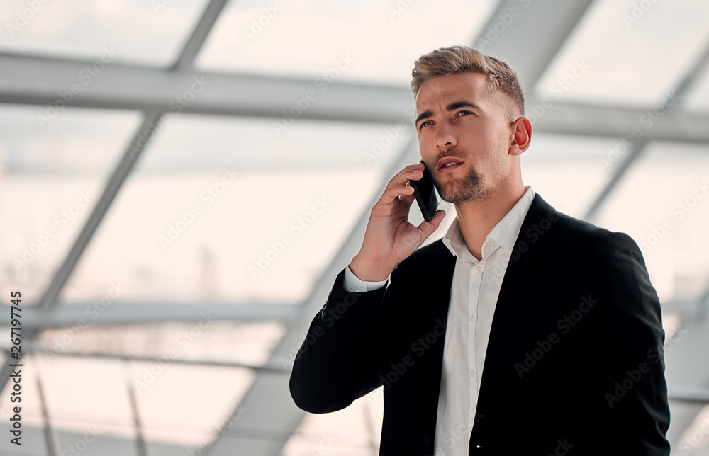 Businessman in business center Businessman in business center