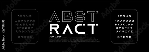 Abstract thin line font minimal alphabet. modern fonts and numbers. Typography urban typeface uppercase and number. vector illustrationint
