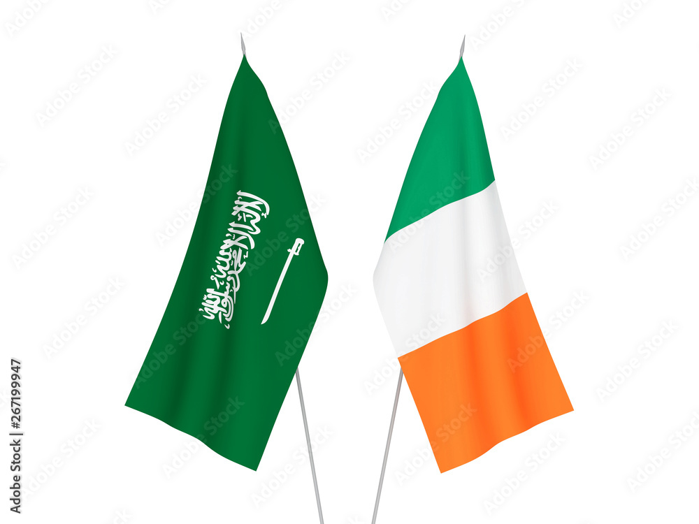 Ireland and Saudi Arabia flags Ireland and Saudi Arabia flags