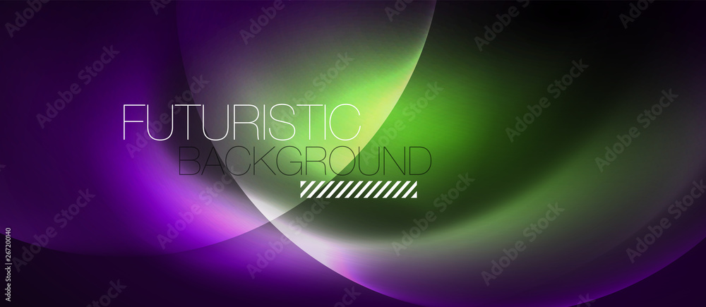 Shiny neon color light with circles abstract background Shiny neon color light with circles abstract background