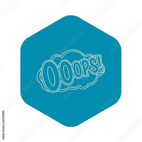 OOOPS, comic text sound effect icon. Outline illustration of OOOPS, comic text sound effect vector icon for web