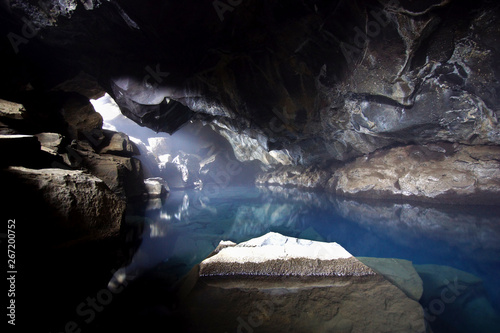 Iceland hot spring cave 