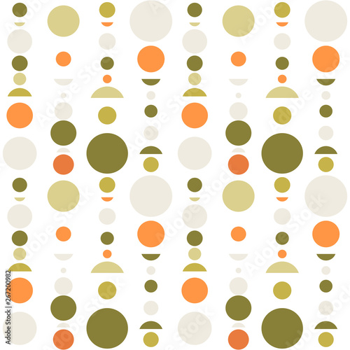 Circle and semicircle abstract vector pattern, geometric background