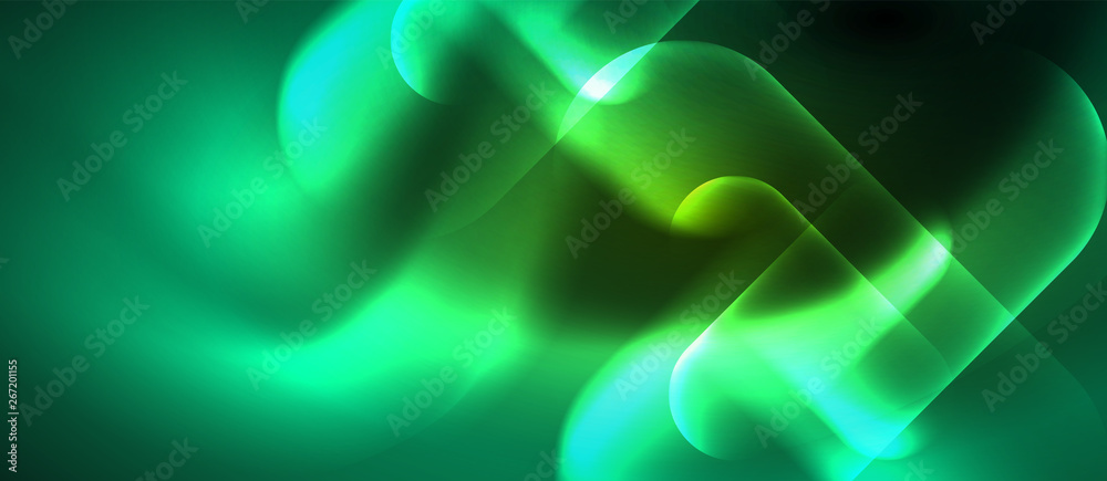 Neon glowing techno lines, blue hi-tech futuristic abstract background template