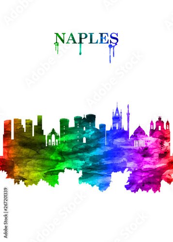 Naples Italy skyline Portrait Rainbow