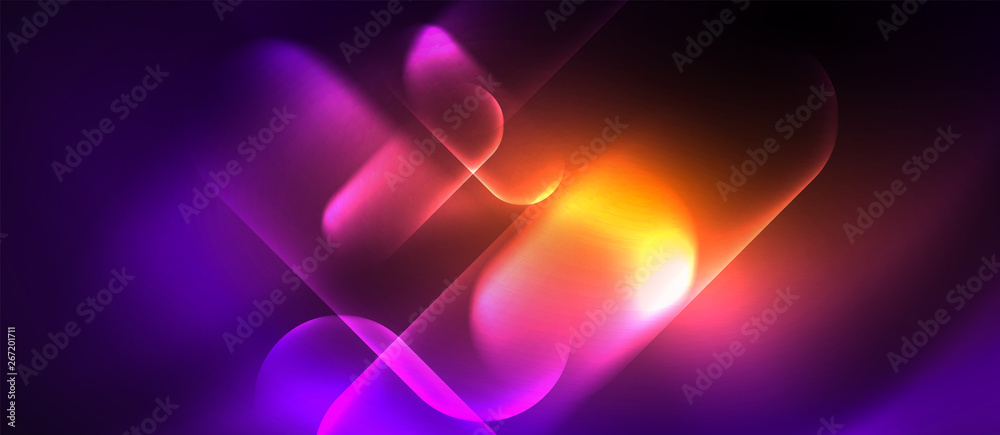 Neon glowing techno lines, hi-tech futuristic abstract background template Neon glowing techno lines, hi-tech futuristic abstract background template
