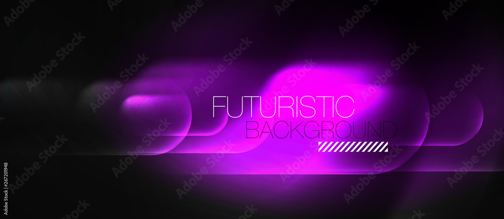 Neon glowing techno lines, hi-tech futuristic abstract background template Neon glowing techno lines, hi-tech futuristic abstract background template
