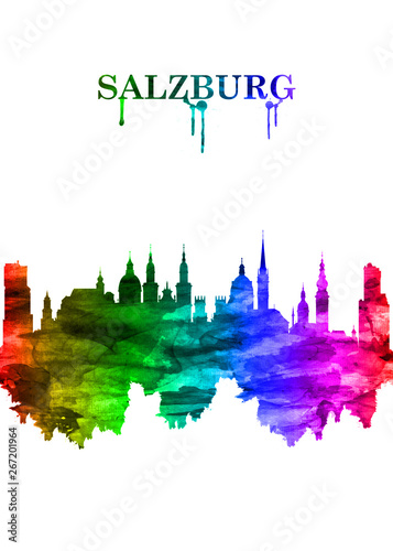 Salzburg Austria skyline Portrait Rainbow