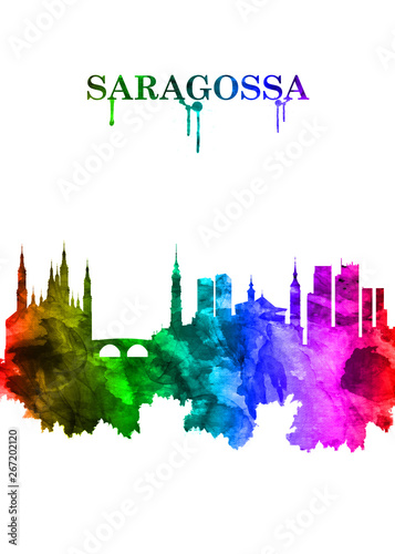 Saragossa Spain skyline Portrait Rainbow
