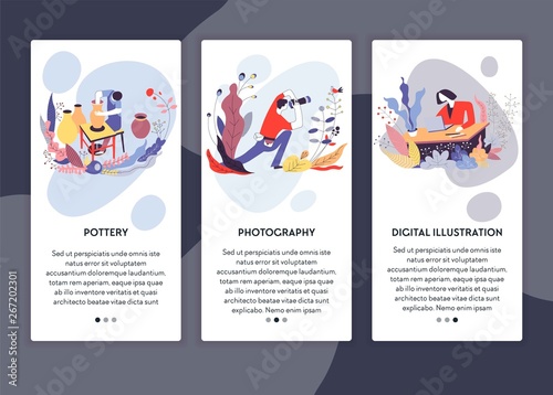 Pottery photography and digital illustration web page template