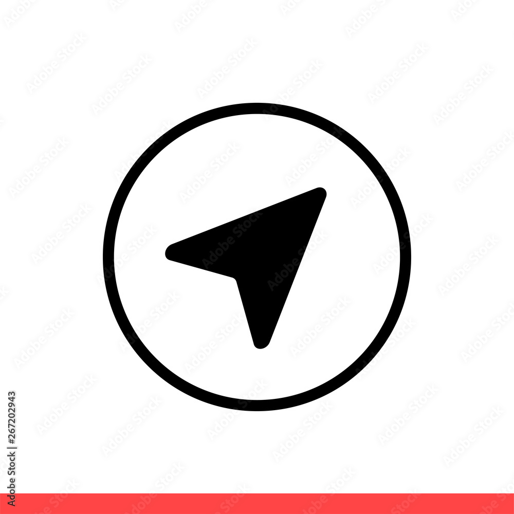 GPS vector icon, navigation symbol. Simple, flat design isolated on white background for web or mobile app GPS vector icon, navigation symbol. Simple, flat design isolated on white background for web or mobile app