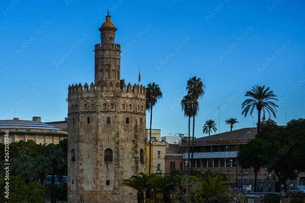 The Golden Tower in Seville in the early morning.